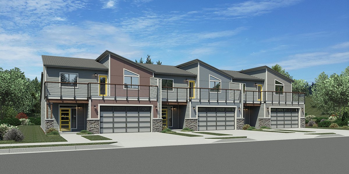 triplex-house-plan-master-bedroom-on-main-floor-two-car-garage-color-rendering-T-460